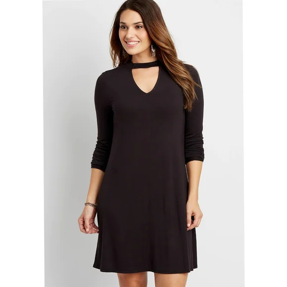 rick owens dress long sleeve RICK OWENS WOMEN HOLLYWOOD LONG SLEEVE DRESS BLACK SS25